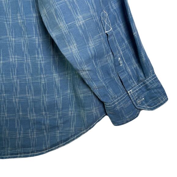 CUBAVERA Slim Fit linen Blend Button Front Long Sleeve Plaid Shirt Mens Size XXL - Picture 5 of 12